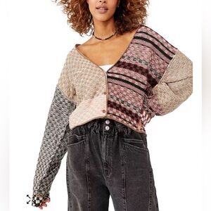 Free People Ready Set Go Multi-Print Cardigan